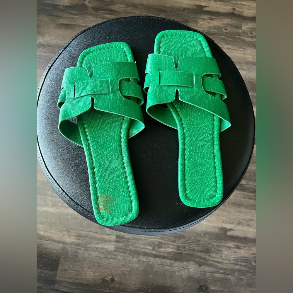 Green Women's Slide Sandals